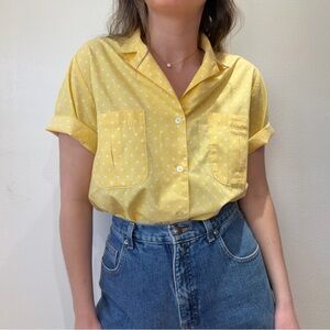 Vintage Yellow Polka dot blouse